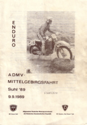 Programmheft Enduro Mittelgebirgsfahrt Suhl 1989